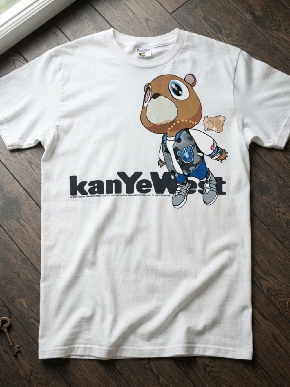 Kayne West Dropout Bear White Graphic T-Shirt College Dropout Tee